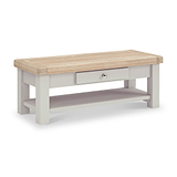 Penzance Stone Grey Coffee Table with Drawer from Roseland Furniture