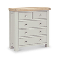 Penzance Stone Grey 2 Over 3 Chest of Drawers from Roseland Furniture