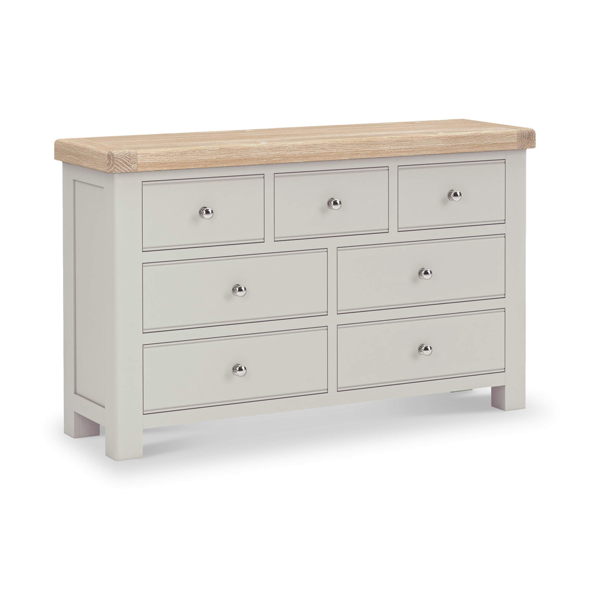 Penzance 3 Over 4 Chest of Drawers | Grey / Sage Green | Roseland