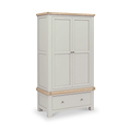 Penzance Stone Grey Double Wardrobe with Drawer from Roseland Furniture