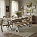 Penzance 200cm Cross Leg Bench from Roseland Furniture