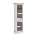 Penzance Stone Grey Slim Bookcase from Roseland Furniture
