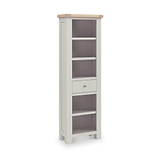 Penzance Stone Grey Slim Bookcase from Roseland Furniture