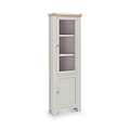 Penzance Stone Grey Corner Display Cabinet from Roseland Furniture