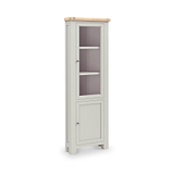 Penzance Stone Grey Corner Display Cabinet from Roseland Furniture
