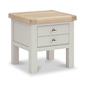 Penzance Stone Grey 2 Drawer Lamp Table from Roseland Furniture