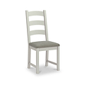 Penzance Dining Chair in Stone Grey with a Grey Cushion from Roseland Furniture