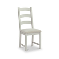 Penzance Dining Chair in Stone Grey with a Beige Cushion from Roseland Furniture