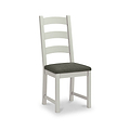Penzance Dining Chair in Stone Grey with a Charcoal Cushion from Roseland Furniture