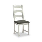 Penzance Dining Chair in Stone Grey with a Charcoal Cushion from Roseland Furniture