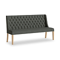 Portland Button Back Dining Sofa Charcoal from Roseland Furniture
