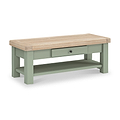 Penzance Sage Green Coffee Table with Drawer from Roseland Furniture