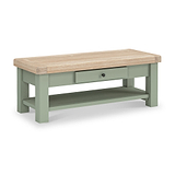 Penzance Sage Green Coffee Table with Drawer from Roseland Furniture