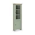 Penzance Sage Green Corner Display Cabinet from Roseland Furniture