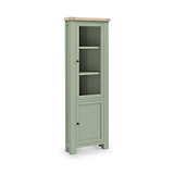 Penzance Sage Green Corner Display Cabinet from Roseland Furniture