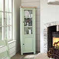 Penzance Sage Green Corner Display Cabinet from Roseland Furniture