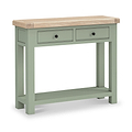 Penzance Sage Green 2 Drawer Console Table with Storage from Roseland Furniture
