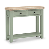 Penzance Sage Green 2 Drawer Console Table with Storage from Roseland Furniture