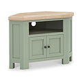Penzance Sage Green 2 Door Corner TV Unit from Roseland Furniture