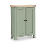 Penzance Stone Sage Green 2 Door Shoe Storage Cupboard from Roseland Furniture