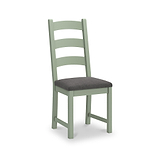 Penzance Sage Dining Chair with Charcoal Cushion from Roseland Furniture