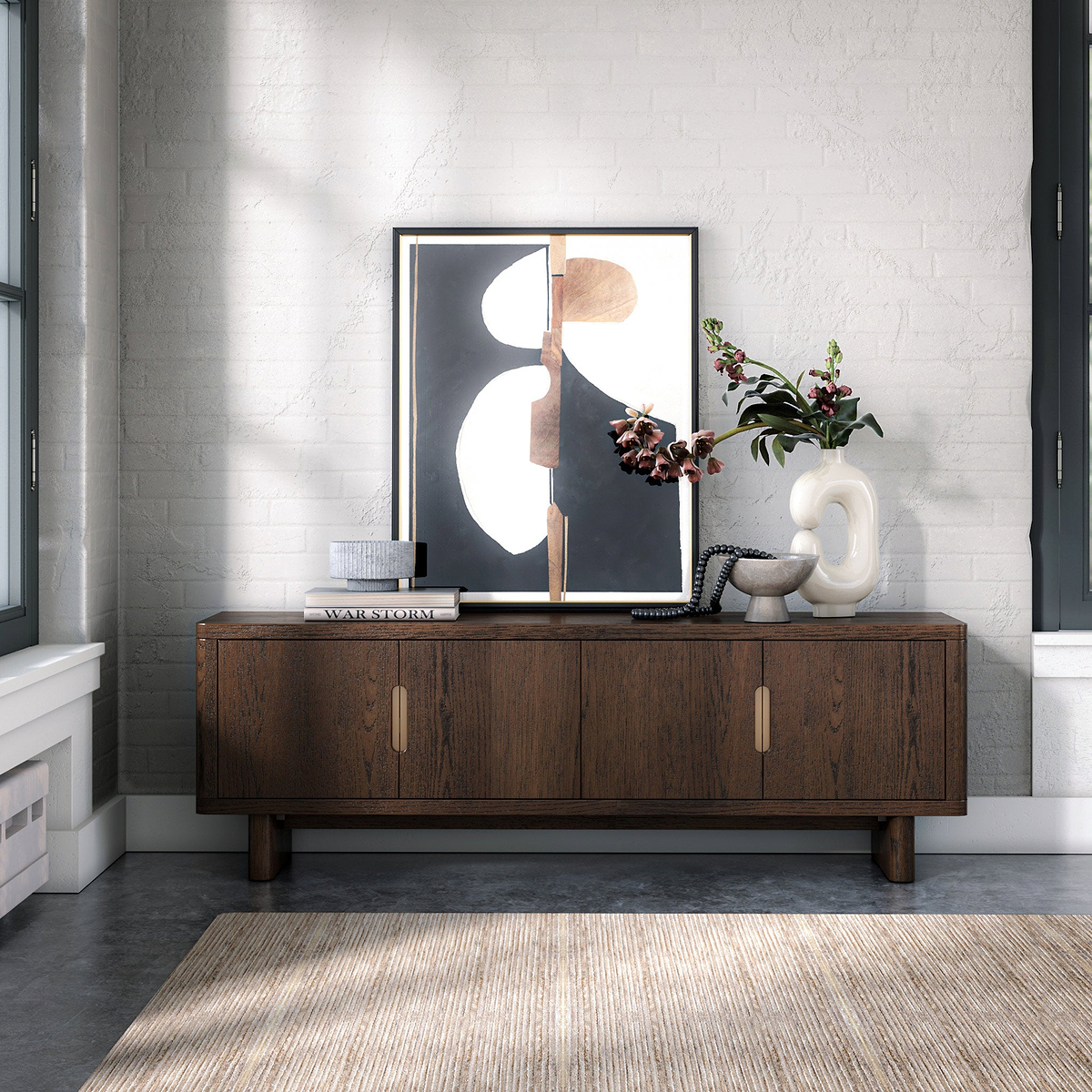 Mylor Oak 150cm TV Unit from Roseland Furniture