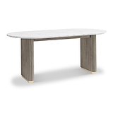 Amelie Fluted Marble Top Dining Table from Roseland Furniture