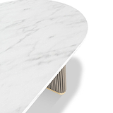 Amelie Fluted Marble Top Dining Table from Roseland Furniture