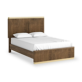 Milo Mango & Marble Walnut 4ft6 Double Fluted Bed from Roseland Furniture