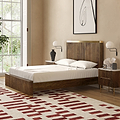 Milo Mango & Marble Walnut 4ft6 Fluted Bed for bedroom