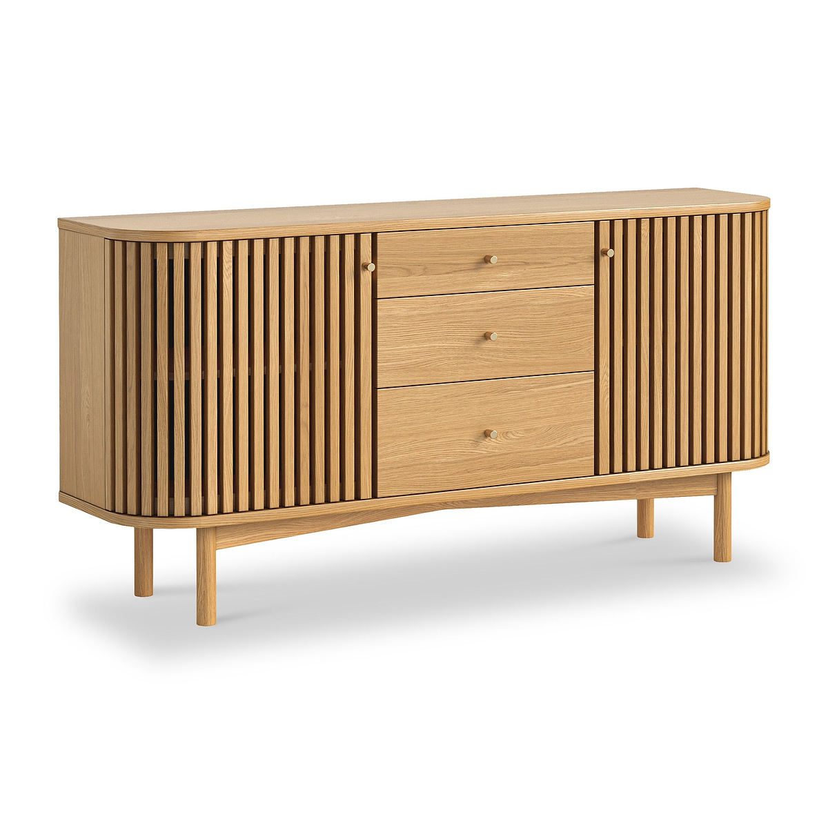 Shorwell Oak Slatted Sideboard With Drawer from Roseland Furniture