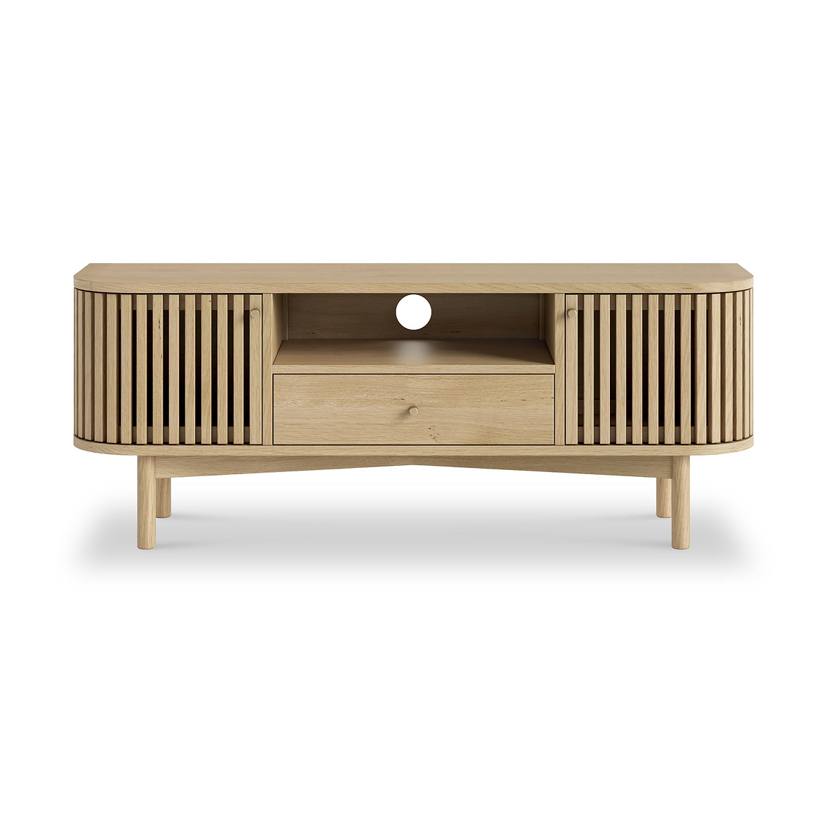 Finch Oak Slatted Wide TV Unit from Roseland Furniture