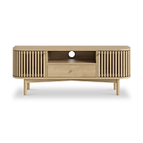 Finch Oak Slatted Wide TV Unit from Roseland Furniture