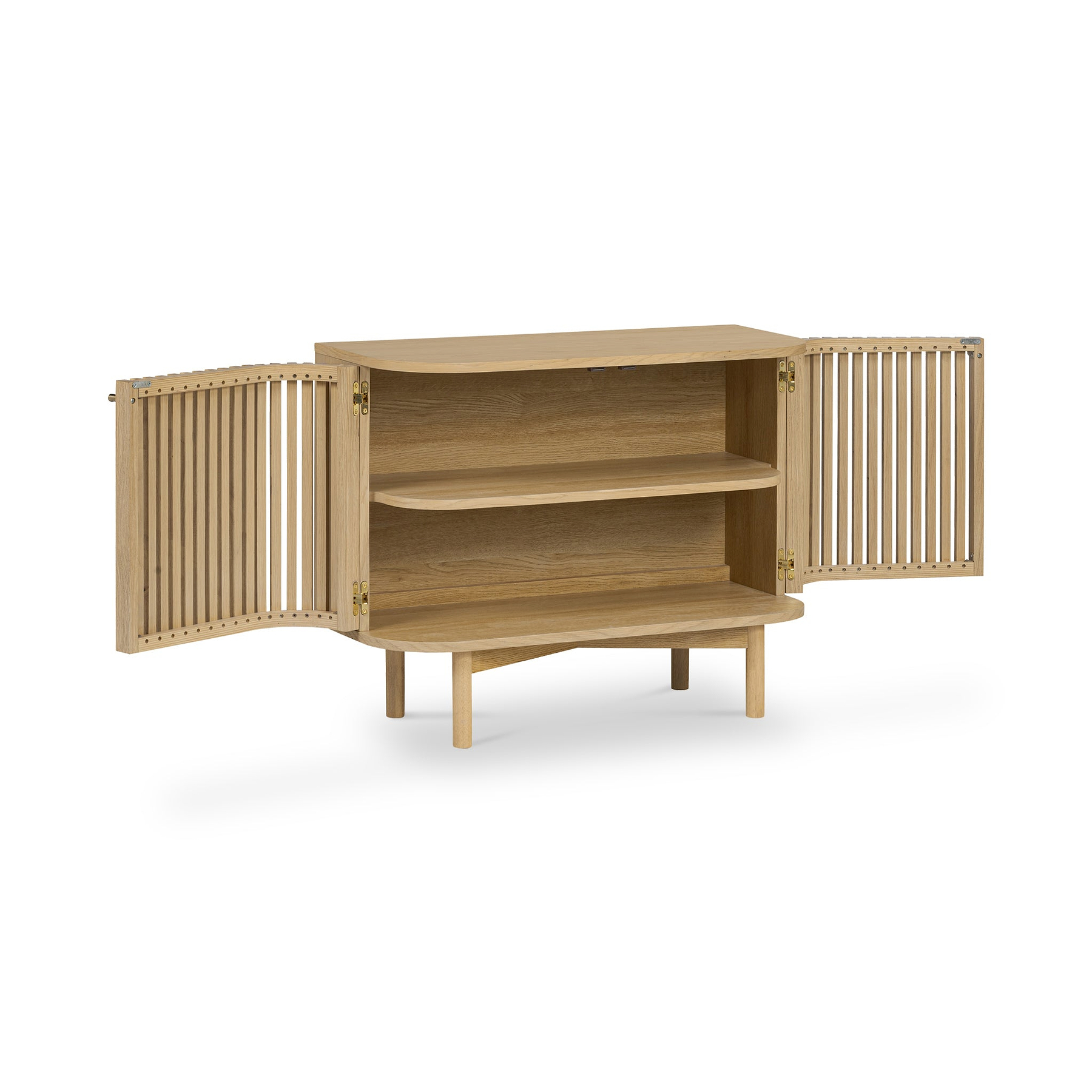 Finch Oak Slatted Small Sideboard from Roseland Furniture