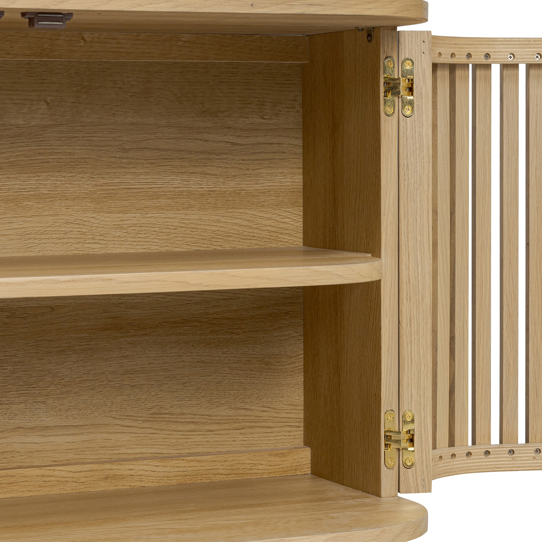 Finch Oak Slatted Small Sideboard from Roseland Furniture
