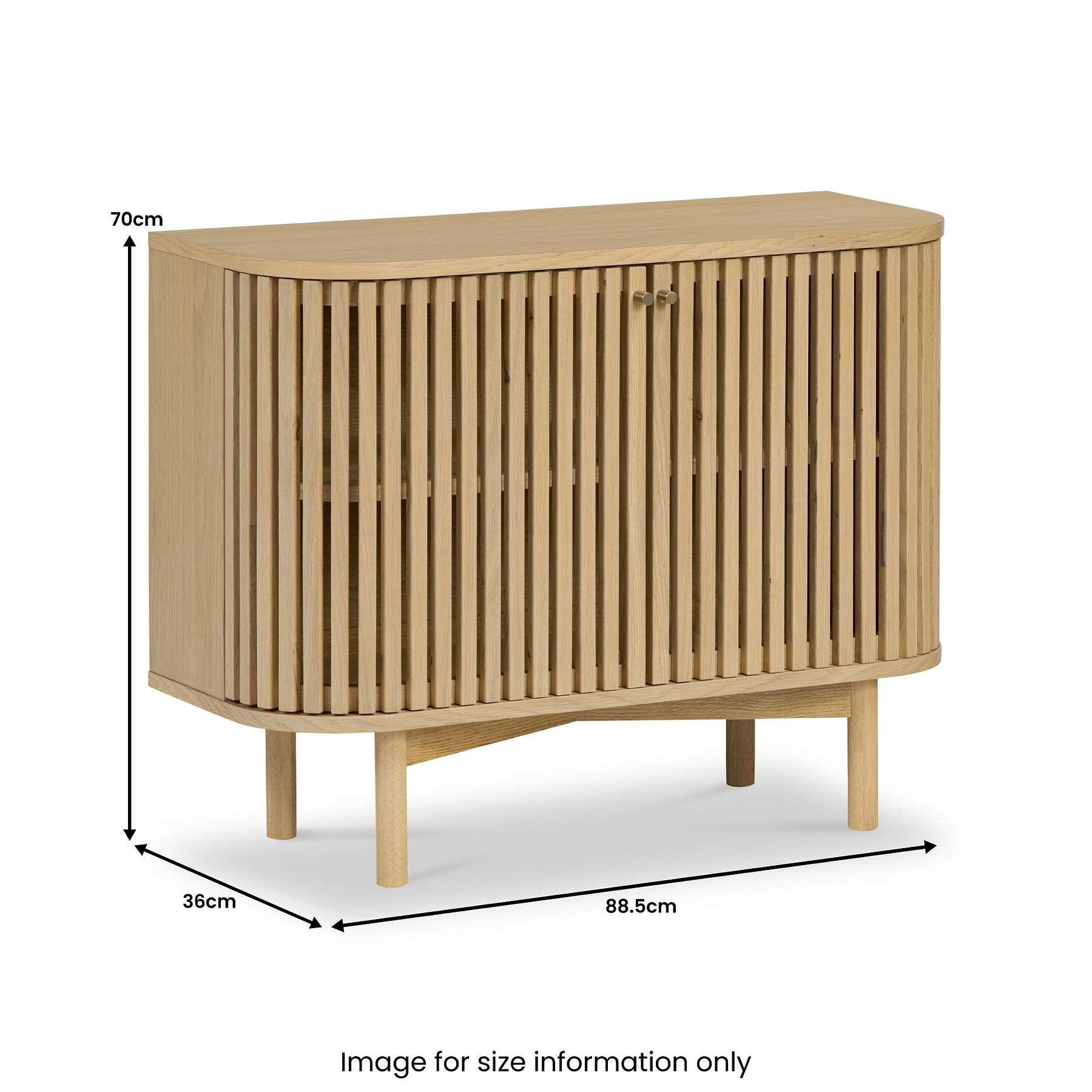 Finch Oak Slatted Small Sideboard dimensions