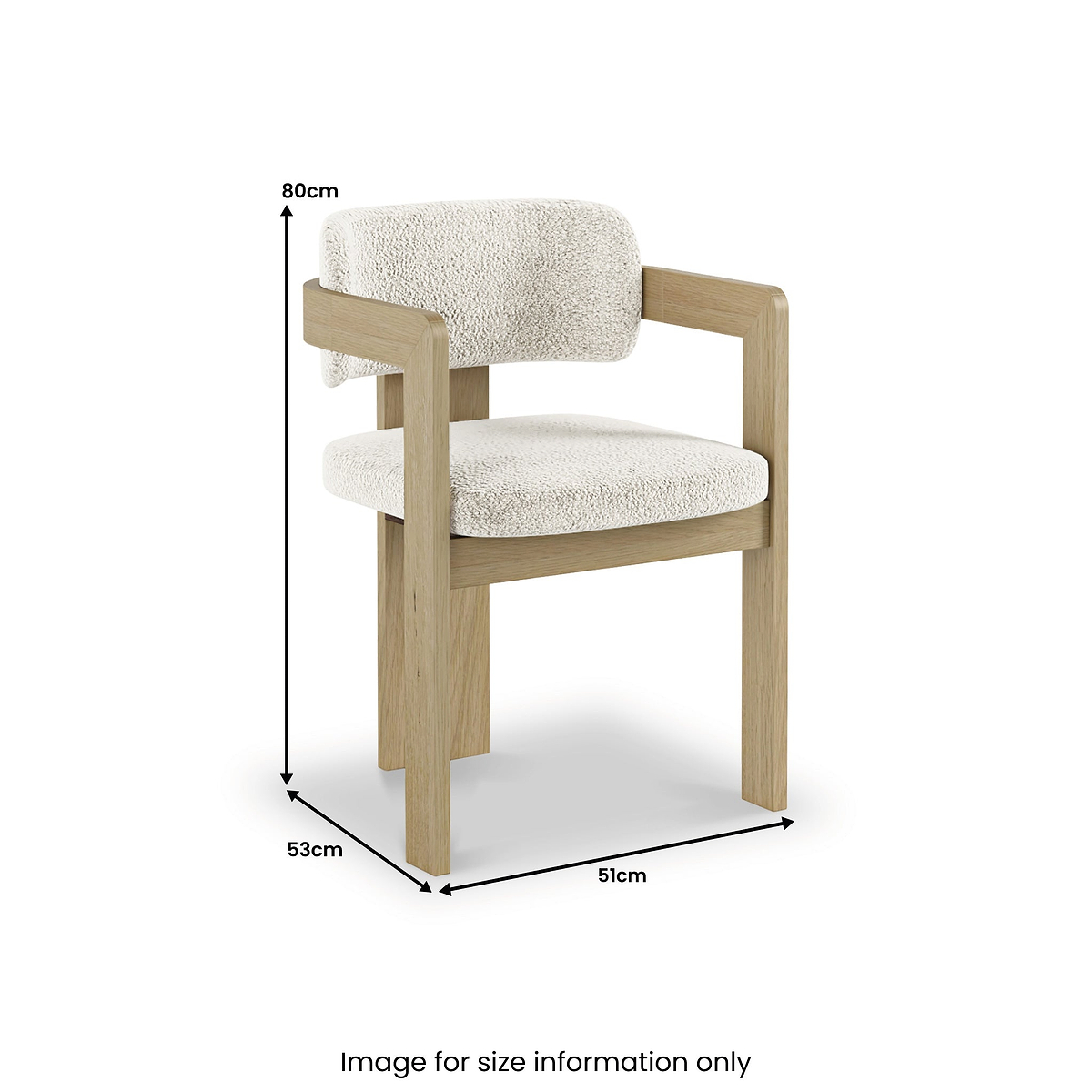 Whitstone Boucle Dining Chair dimensions