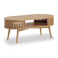Shorwell Oak Slatted Open Shelf Oval Coffee Table from Roseland Furniture