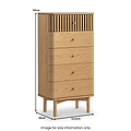 Shorwell Oak Slatted 5 Drawer Tallboy Chest from Roseland Furniture