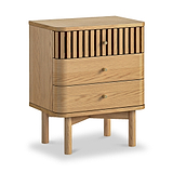 Shorwell Oak Slatted 3 Drawer Bedside from Roseland Furniture