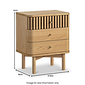 Shorwell Oak Slatted 3 Drawer Bedside from Roseland Furniture
