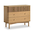 Shorwell Oak Slatted 3 Drawer Chest of Drawers from Roseland Furniture