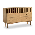 Shorwell Oak Slatted 6 Drawer Chest of Drawers from Roseland Furniture