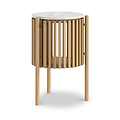 Shorwell Oak Marble 1 Door Side Table Natural from Roseland Furniture