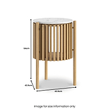 Shorwell Oak Marble 1 Door Side Table Natural from Roseland Furniture