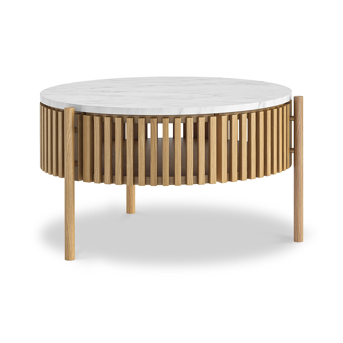Shorwell Oak Marble 1 Door Coffee Table Natural from Roseland Furniture