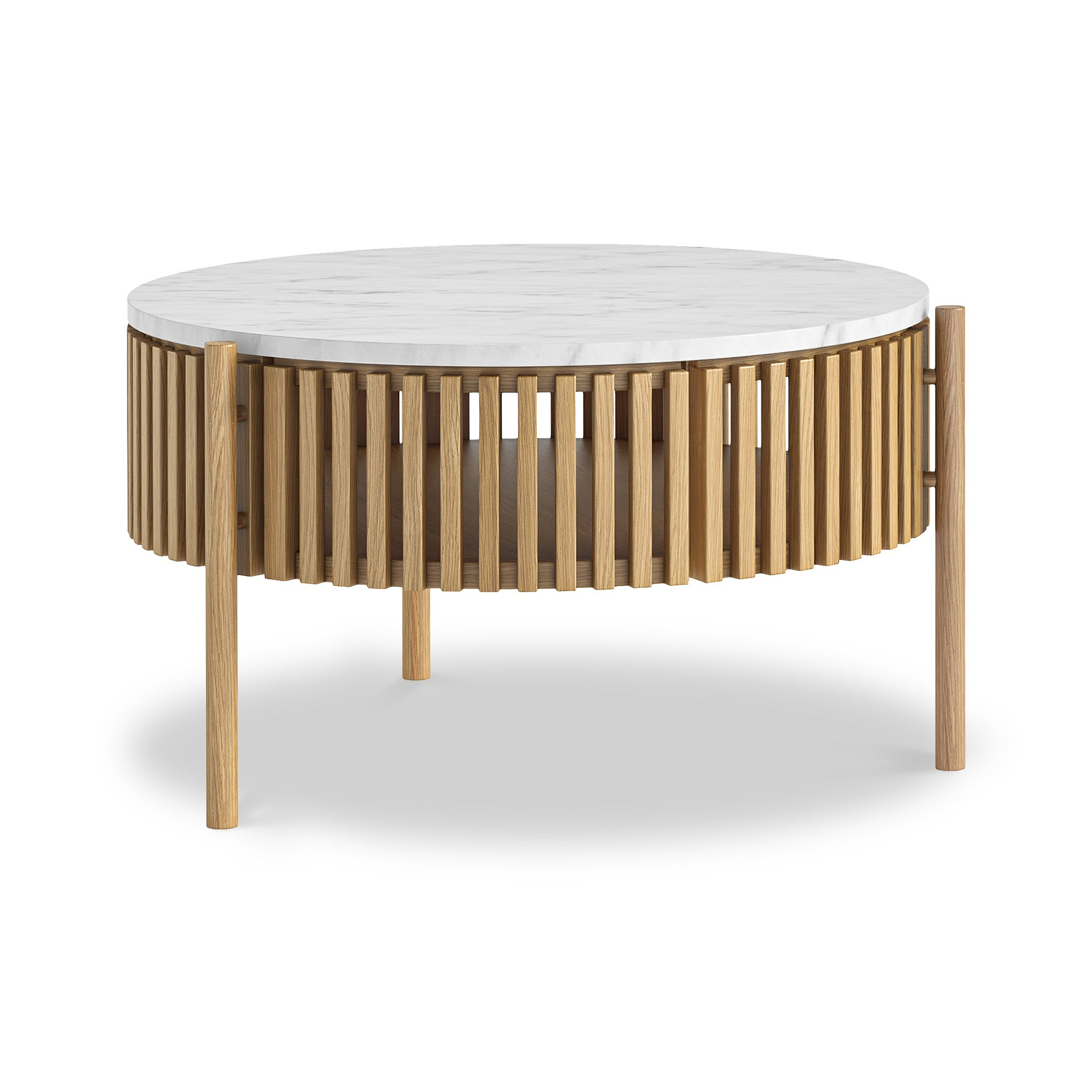 Shorwell Oak Marble 1 Door Coffee Table Natural from Roseland Furniture