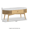 Shorwell Oak Marble 1 Drawer Oval Coffee Table Natural from Roseland Furniture