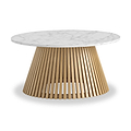 Shorwell Oak Marble 80cm Round Coffee Table Natural from Roseland Furniture