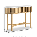 Shorwell Oak Marble Oval Console Table Natural from Roseland Furniture